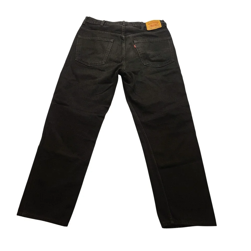 Levis 550 Relaxed Fit Black Denim‎ Jeans Mens 38x32 Pants Five Pocket Zip Fly